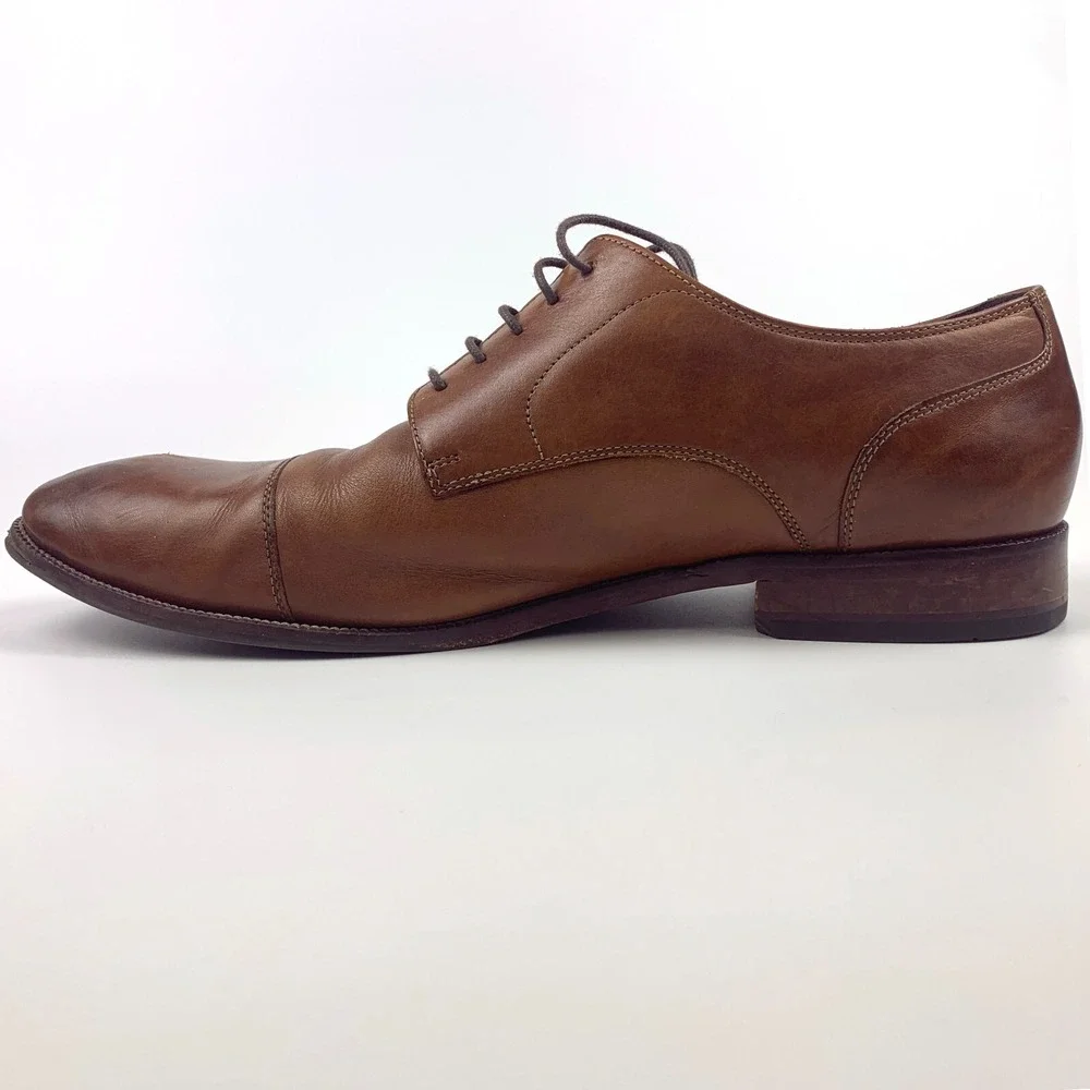 Cole Haan Benton Cap Toe Derby II Leather Oxford Shoes Mens Sz 13 M Brown C24120